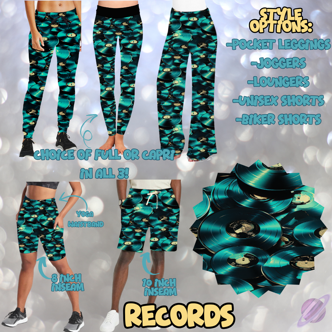 RECORDS - LEGGING/JOGGER/LOUNGER/SHORTS - MOSTLY TEAL RUN PREORDER CLOSING 2/8