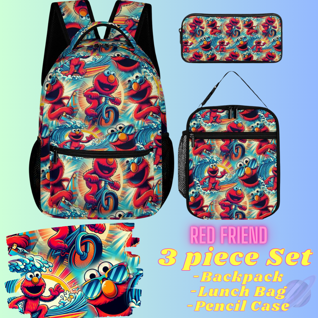 RED FRIEND-3 PIECE BACKPACK SET-PREORDER CLOSING 7/3