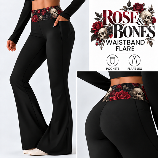 ROSE BONES-PATTERN WAIST FLARE-PREORDER CLOSING 10/7