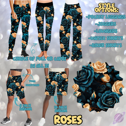 ROSES - LEGGING/JOGGER/LOUNGER/SHORTS - MOSTLY TEAL RUN PREORDER CLOSING 2/8