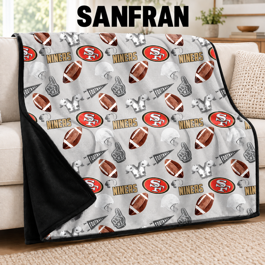 SANFRAN-FOOTBALL SOFT BLACK THROW-PREORDER CLOSING 9/30