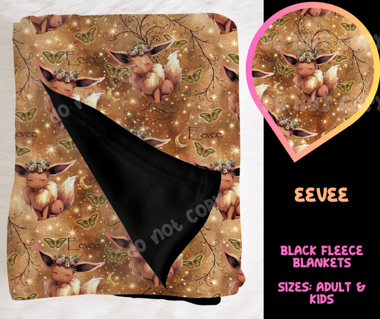 EEVEE - SOFT BLACK FLEECE THROW BLANKET RUN 6 PREORDER CLOSING 9/25