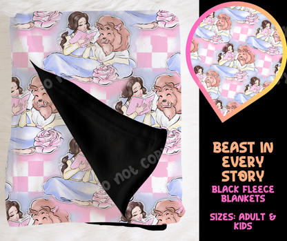 BEAST IN EVERY STORY - SOFT BLACK FLEECE THROW BLANKET RUN 6 PREORDER CLOSING 9/25