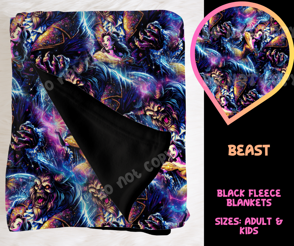 BEAST - SOFT BLACK FLEECE THROW BLANKET RUN 6 PREORDER CLOSING 9/25