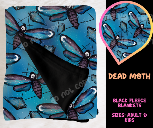 DEAD MOTH - SOFT BLACK FLEECE THROW BLANKET RUN 6 PREORDER CLOSING 9/25