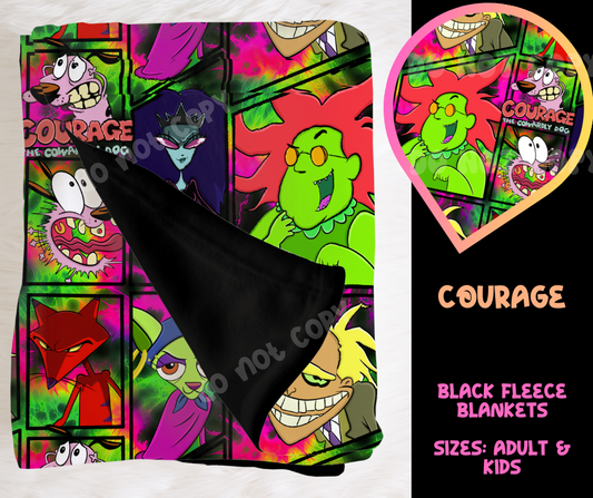 COURAGE - SOFT BLACK FLEECE THROW BLANKET RUN 6 PREORDER CLOSING 9/25