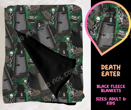 DEATH EATER - SOFT BLACK FLEECE THROW BLANKET RUN 6 PREORDER CLOSING 9/25