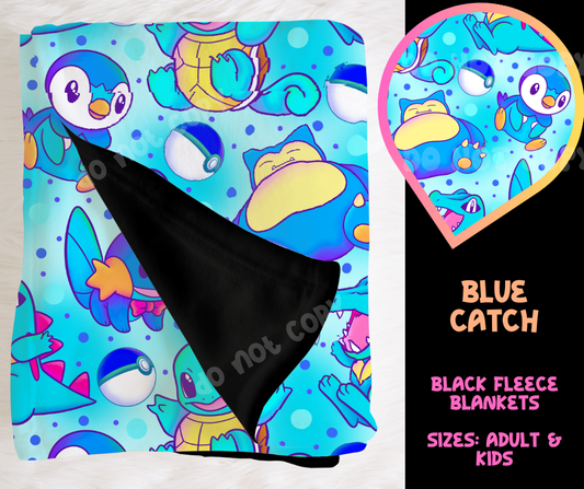 BLUE CATCH - SOFT BLACK FLEECE THROW BLANKET RUN 6 PREORDER CLOSING 9/25