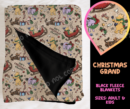 CHRISTMAS GRAND - SOFT BLACK FLEECE THROW BLANKET RUN 6 PREORDER CLOSING 9/25