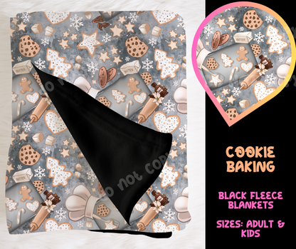 COOKIE BAKING - SOFT BLACK FLEECE THROW BLANKET RUN 6 PREORDER CLOSING 9/25