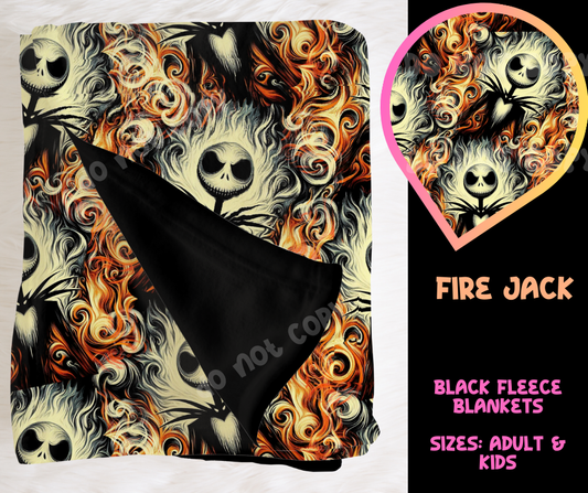 FIRE JACK - SOFT BLACK FLEECE THROW BLANKET RUN 6 PREORDER CLOSING 9/25