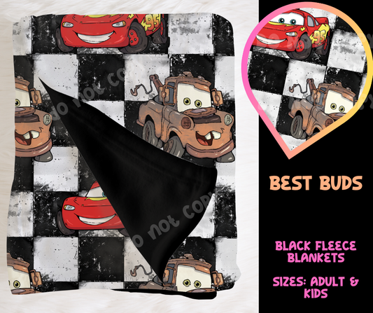 BEST BUDS - SOFT BLACK FLEECE THROW BLANKET RUN 6 PREORDER CLOSING 9/25