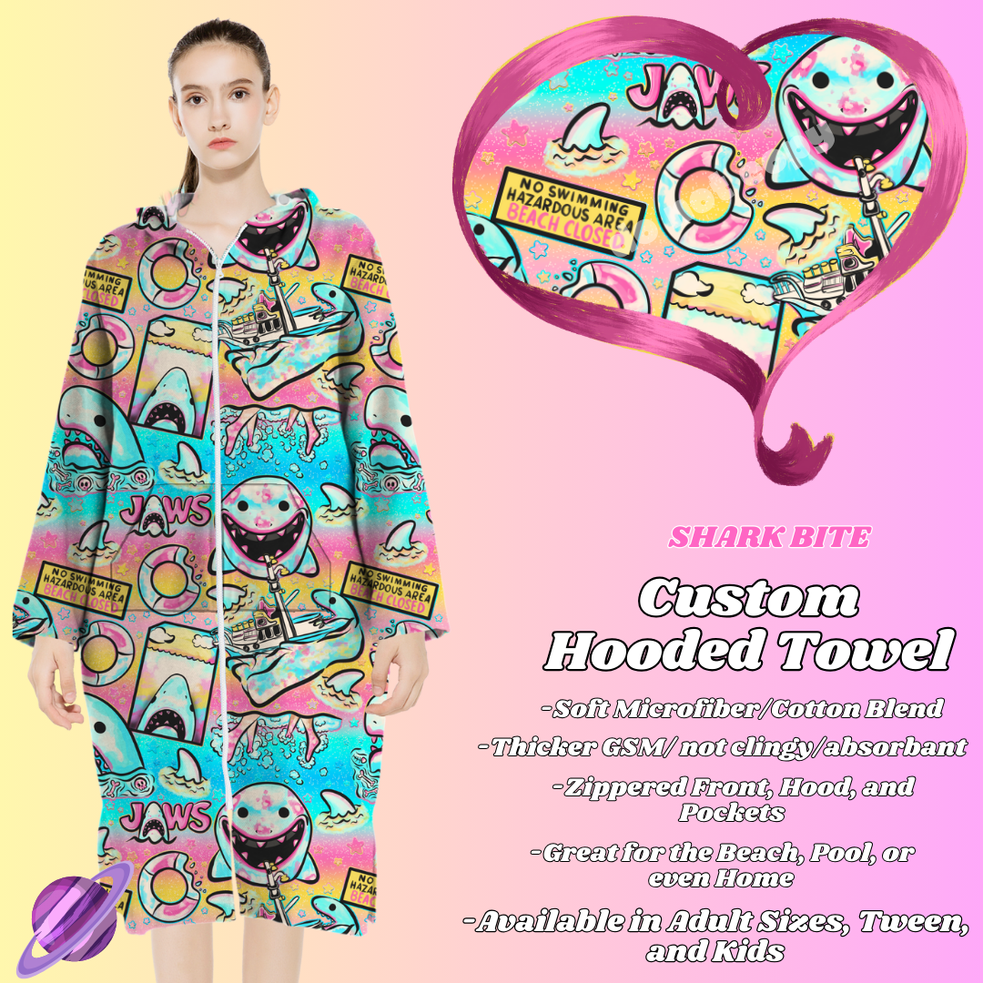 SHARK BITE- HOODED TOWEL- PREORDER CLOSING 4/27