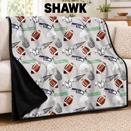 SHAWK-FOOTBALL SOFT BLACK THROW-PREORDER CLOSING 9/30