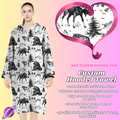 SKETCHED WOODLAND - HOODED TOWEL- PREORDER CLOSING 4/27