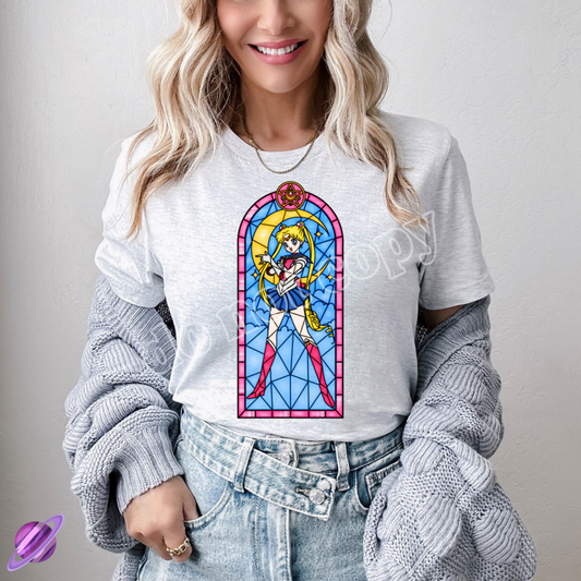 S MOON- STAINED GLASS -UNISEX TEE ADULTS/KIDS