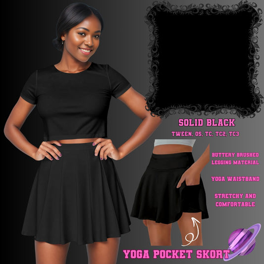 SOLID BLACK -SKORT 4 PREORDER CLOSING 2/13