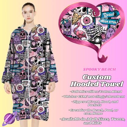 SPOOKY BEACH- HOODED TOWEL- PREORDER CLOSING 4/27