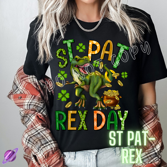 ST PAT REX - LETS GET LUCKY RUN -UNISEX TEE ADULTS/KIDS