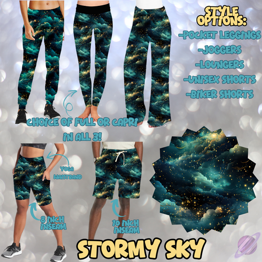 STORMY SKY - LEGGING/JOGGER/LOUNGER/SHORTS - MOSTLY TEAL RUN PREORDER CLOSING 2/8