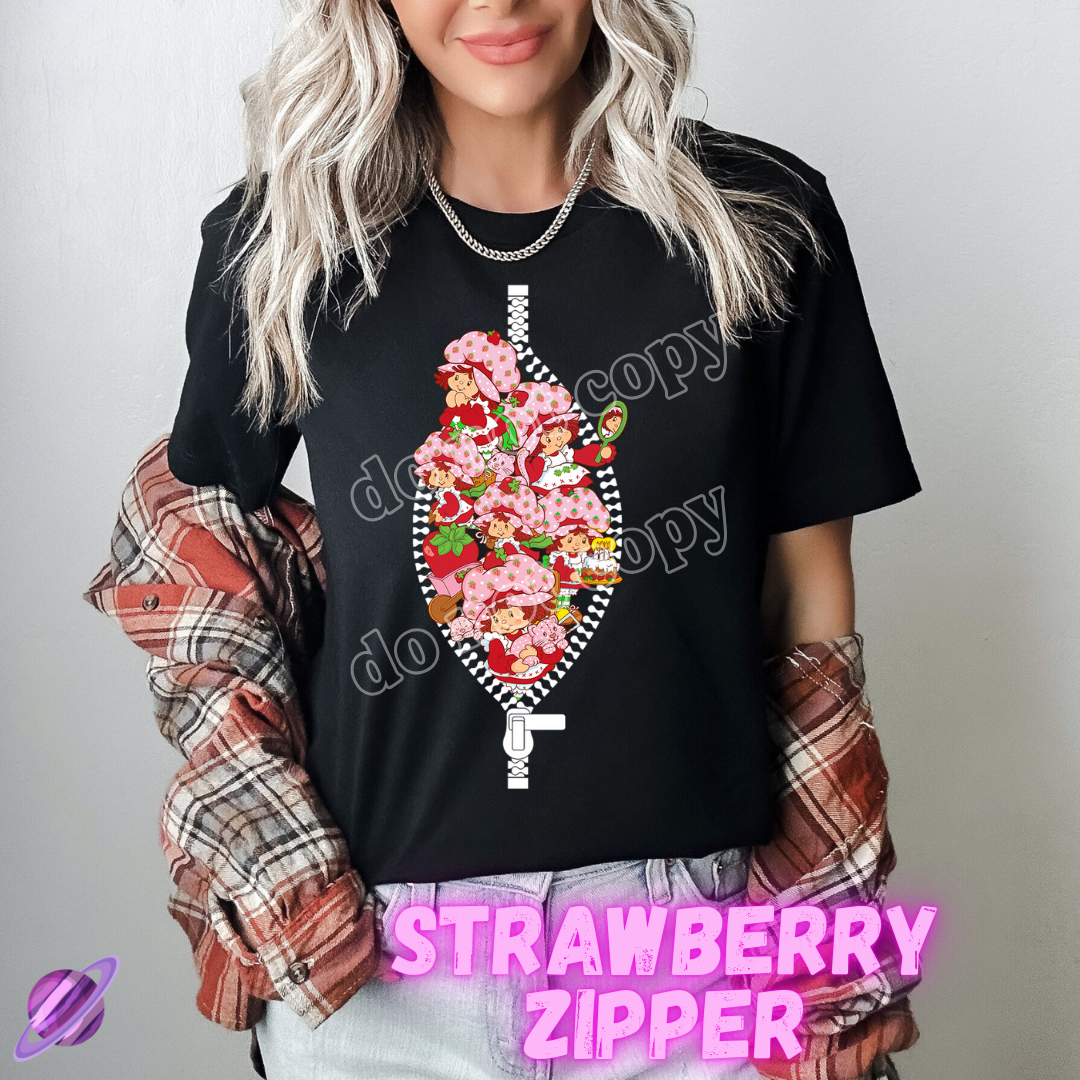 ZIPPER RUN-STRAWBERRY  ZIPPER-UNISEX TEE ADULTS/KIDS PREORDER CLOSING 1/29 ETA APRIL