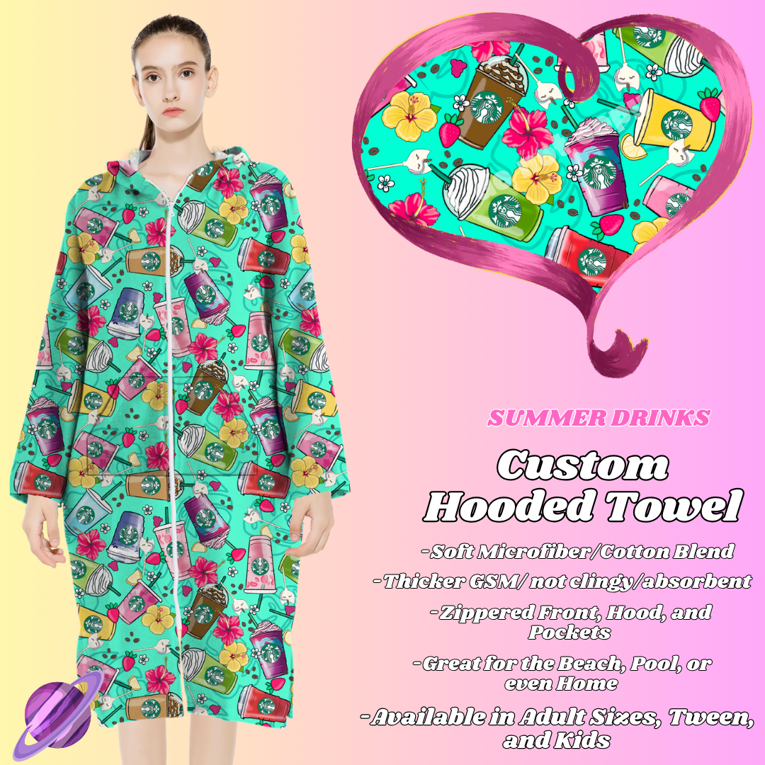 SUMMER DRINKS- HOODED TOWEL- PREORDER CLOSING 4/27