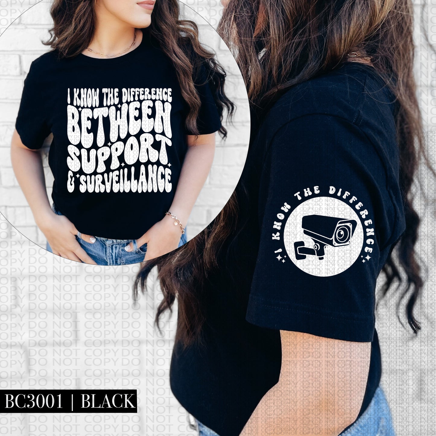SUPPORT AND SURVEILLANCE - POCKET PRINT DOUBLE SIDED TEE
