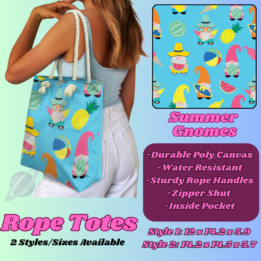 SUMMER GNOMES-ROPE TOTE PREORDER CLOSING 5/6