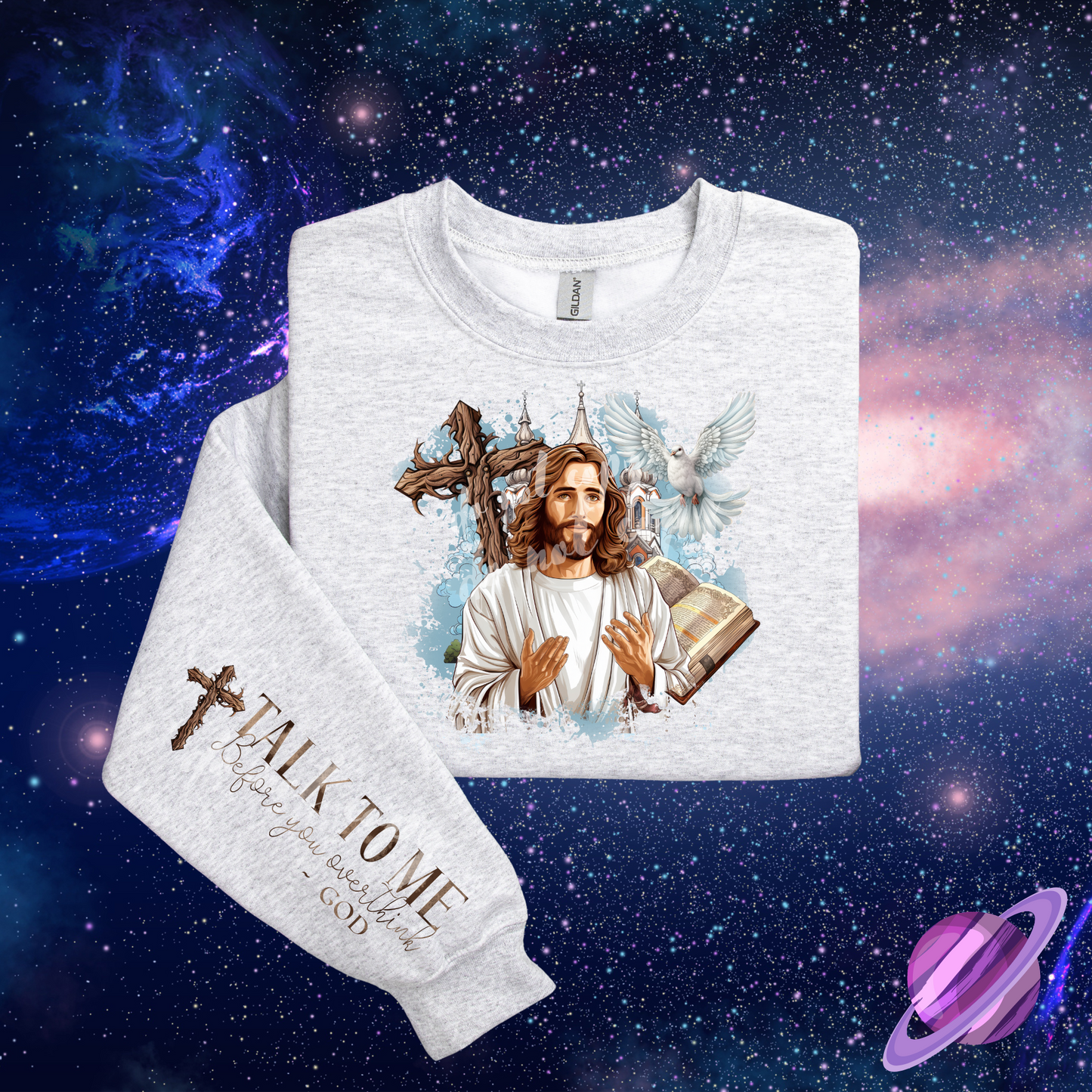 TALK TO ME FRONT & SLEEVE DESIGN SWEATSHIRT