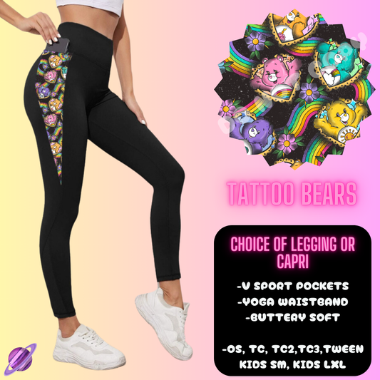 TATTOO BEARS LEGGING/CAPRI-OUTFIT RUN PREORDER CLOSING 1/10