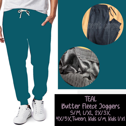 TEAL - BUTTER FLEECE LINED UNISEX JOGGERS