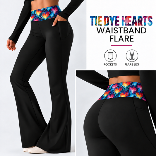 TIE DYE HEARTS-PATTERN WAIST FLARE-PREORDER CLOSING 10/7