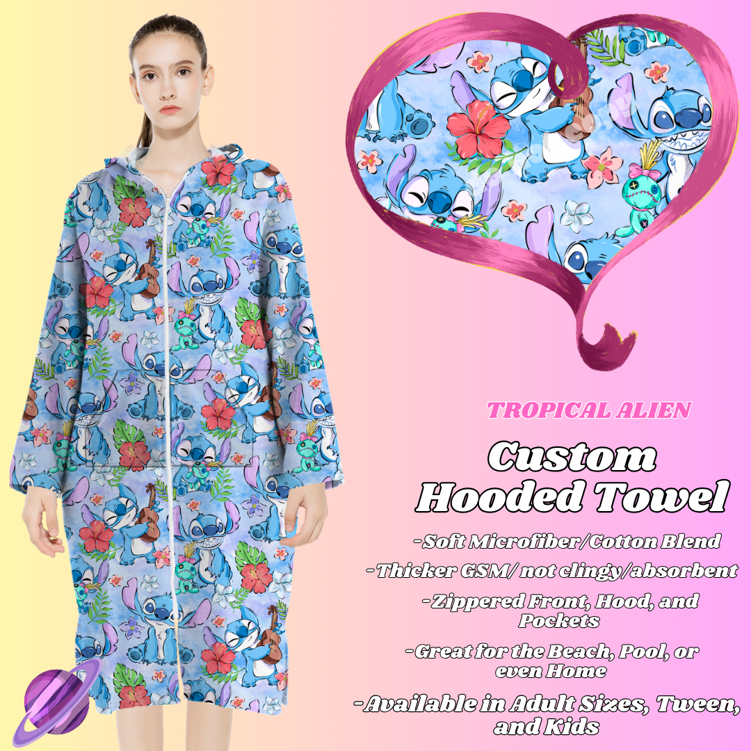 TROPICAL ALIEN- HOODED TOWEL- PREORDER CLOSING 4/27