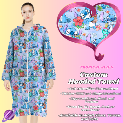 TROPICAL ALIEN- HOODED TOWEL- PREORDER CLOSING 4/27