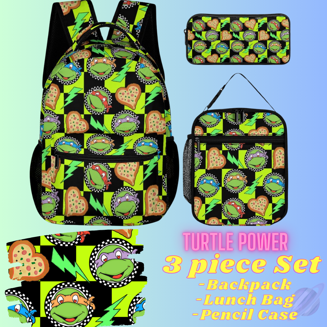 TURTLE POWER-3 PIECE BACKPACK SET-PREORDER CLOSING 7/3