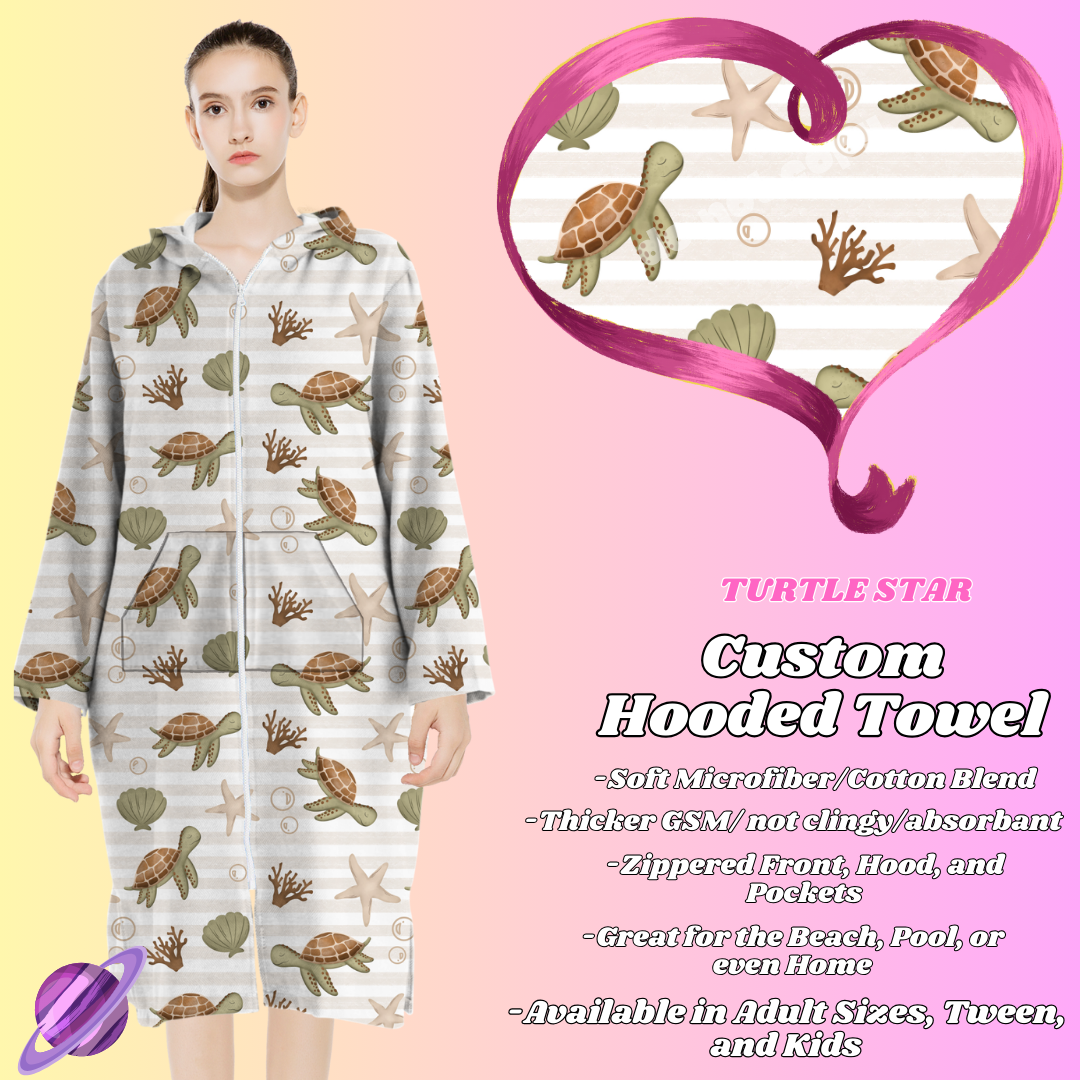 TURTLE STAR- HOODED TOWEL- PREORDER CLOSING 4/27
