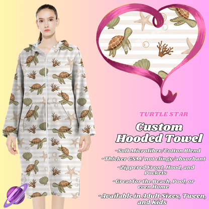 TURTLE STAR- HOODED TOWEL- PREORDER CLOSING 4/27