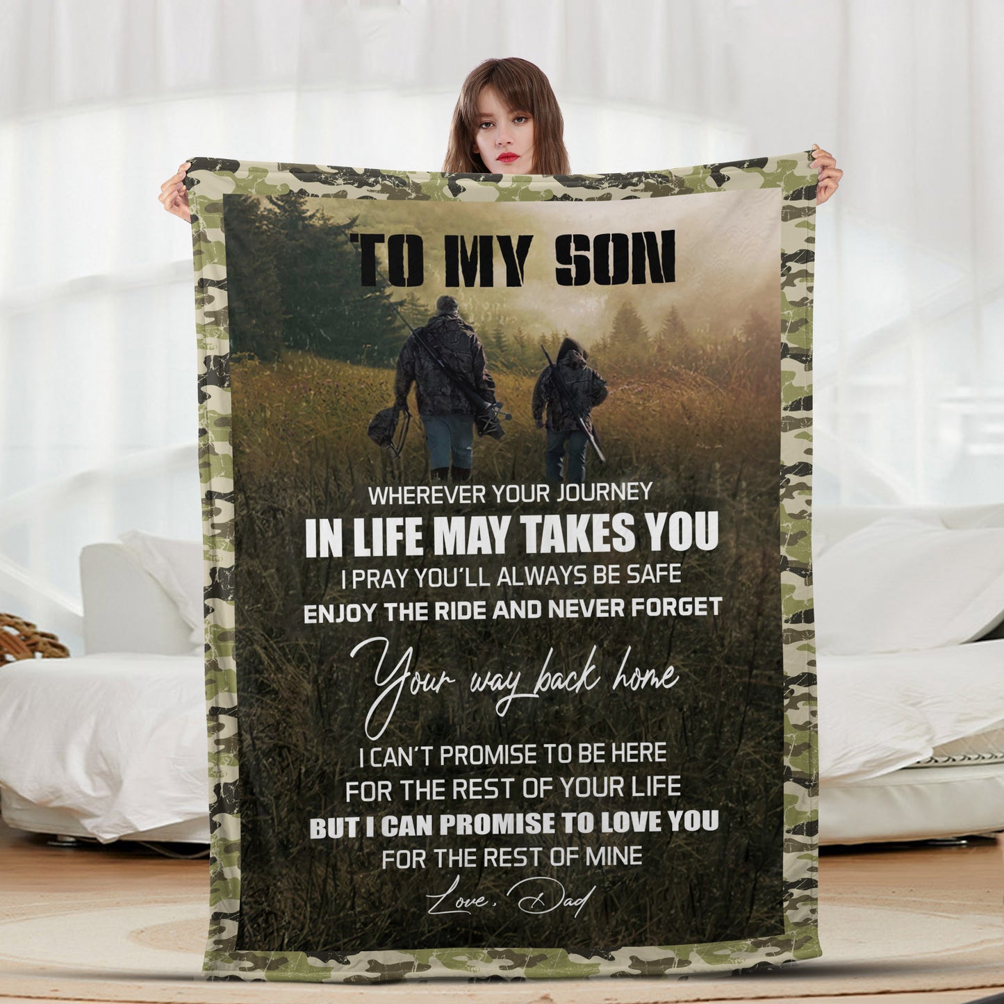 Camo To My Son - Letter Sherpa Blankets- Preorder Closing 10/2