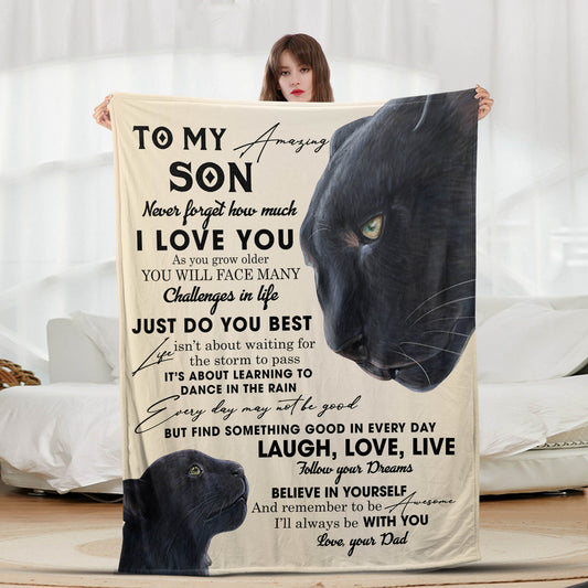 To My Son Panther - Letter Sherpa Blankets- Preorder Closing 10/2