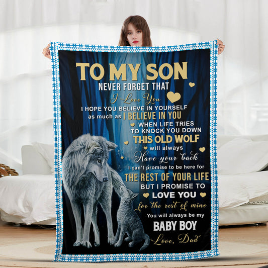 Son Blue Wolf - Letter Sherpa Blankets- Preorder Closing 10/2