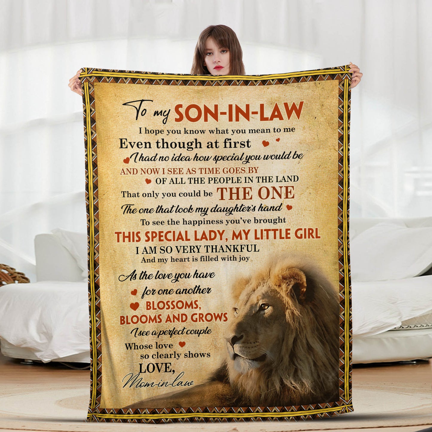 Son in Law Lion - Letter Sherpa Blankets- Preorder Closing 10/2