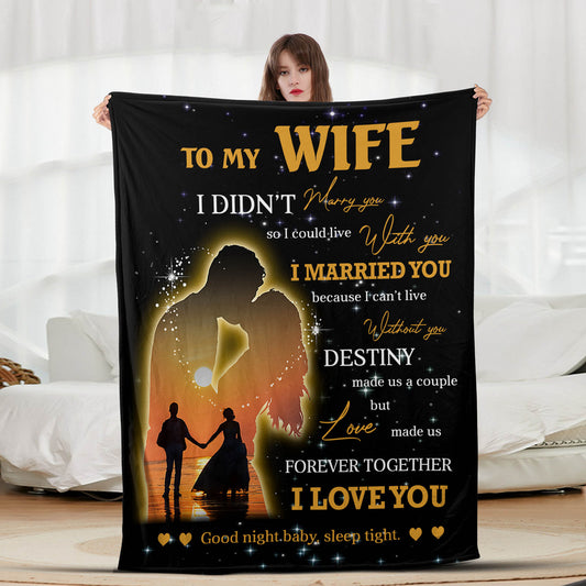 To My Wife Silhouette - Letter Sherpa Blankets- Preorder Closing 10/2