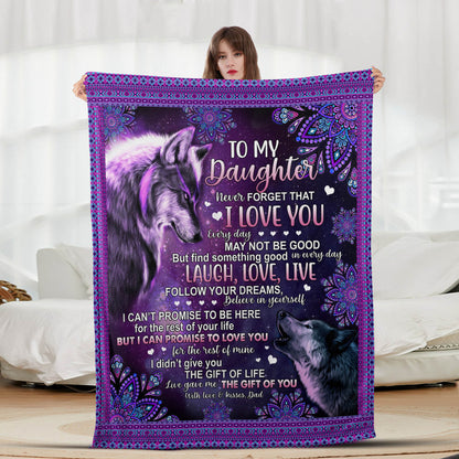 Daughter Purple Wolf - Letter Sherpa Blankets- Preorder Closing 10/2