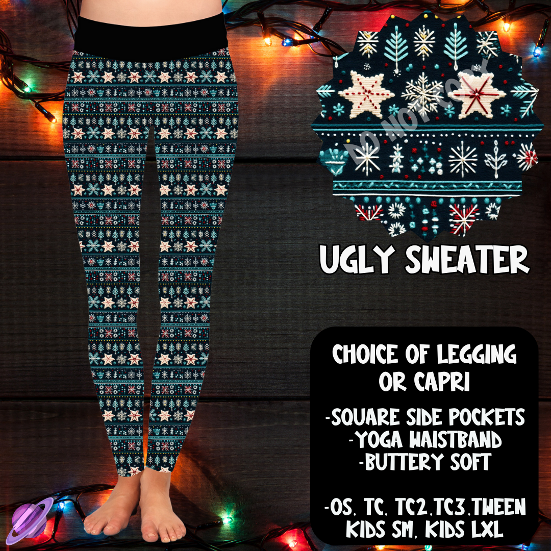 UGLY SWEATER - LEGGING/CAPRI XMAS SWEATER RUN CLOSING 10/30