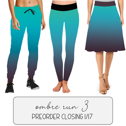 GREY BLUE OMBRE - SKIRT/LEGGING/JOGGER/LOUNGER - OMBRE RUN 3 PREORDER CLOSING 1/17