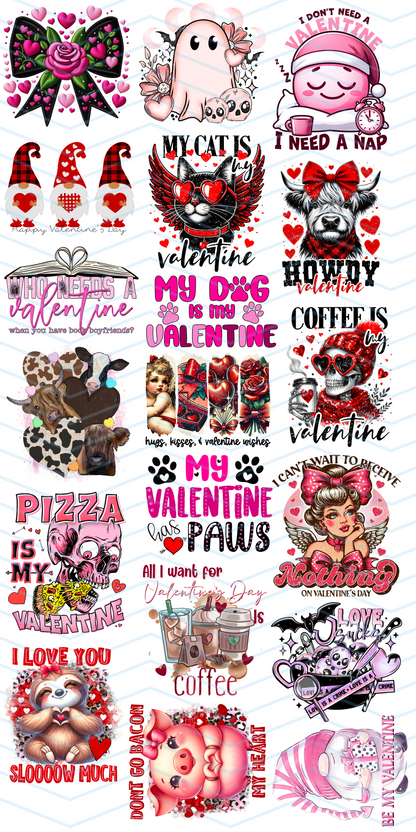 VDAY VARIETY 2 GANGSHEET 36X72 CUSTOM GANG SHEET DTF Heat Transfer