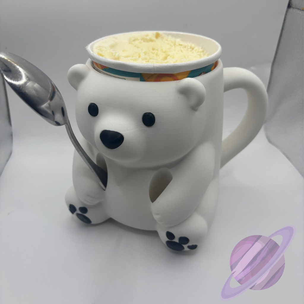 POLAR BEAR- 3D PRINTED ICE CREAM PINT HOLDER