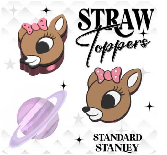 GIRL DEER- 3D PRINTED STRAW CHARM