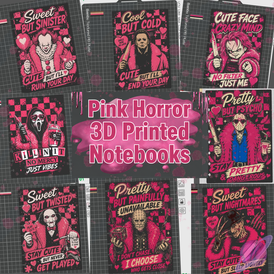 PINK HORROR- 3D PRINTED REFILLABLE NOTEBOOK
