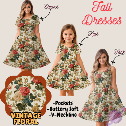 VINTAGE FLORAL- FALL DRESS PREORDER- CLOSING 9/12
